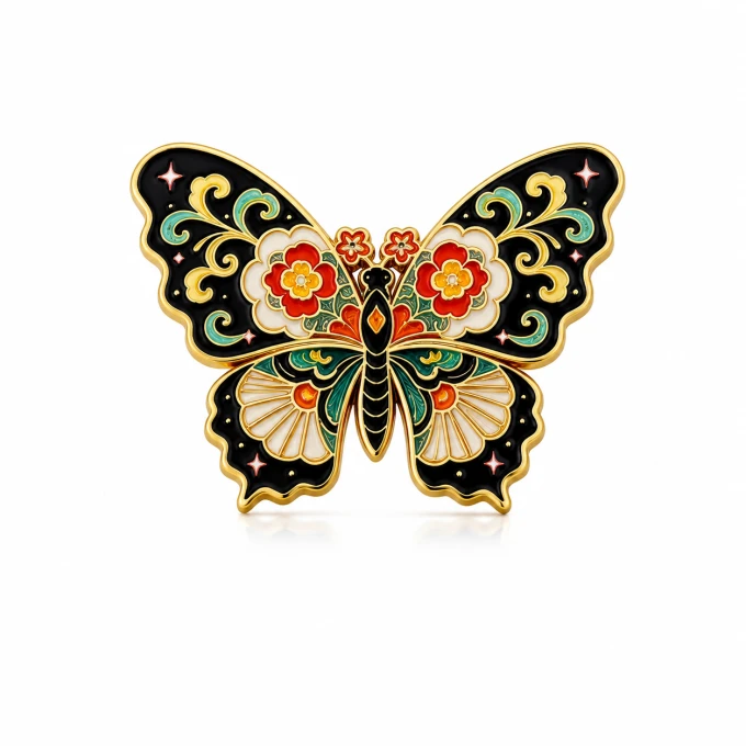 Broszka - Pin Motyl kolorowy