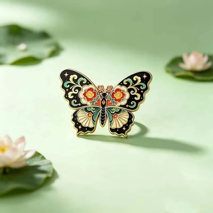Broszka - Pin Motyl kolorowy