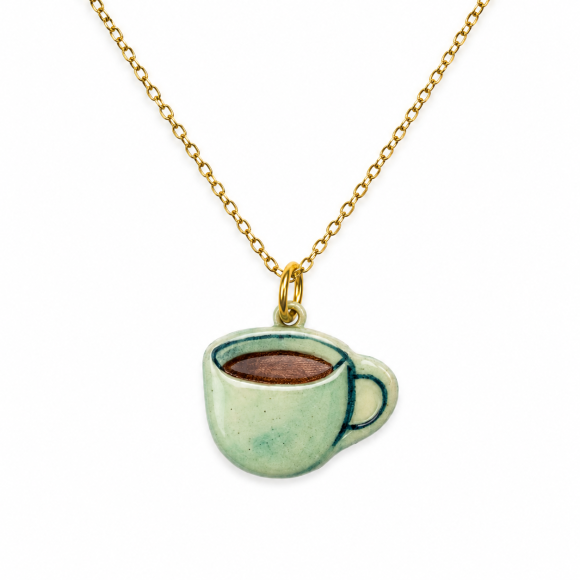 Zawieszka pozłacana Mini art - Coffee sogold