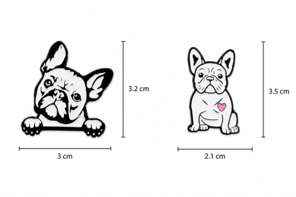 Broszka - pin z emalią budog