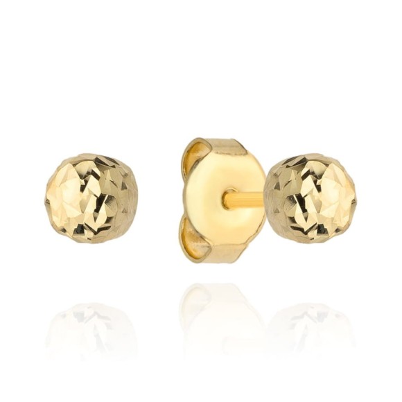 Kolczyki kulki super lekkie diamentowane 6 mm pr. 585