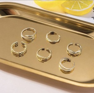 Zestaw pierścionków na palec u stopy - pióro i strzała