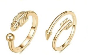 Zestaw pierścionków na palec u stopy - pióro i strzała