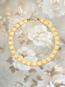 Złota bransoletka z kołami Premium pr.585 sogold