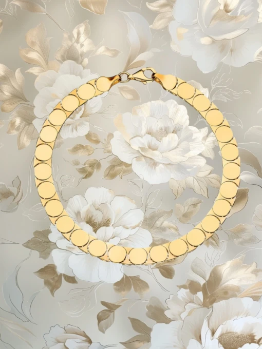 Złota bransoletka z kołami Premium pr.585 sogold