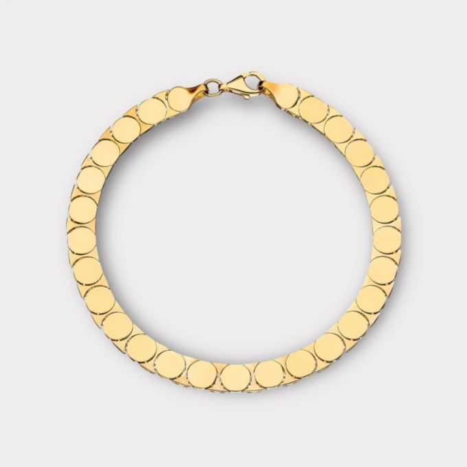 Złota bransoletka z kołami Premium pr.585 sogold