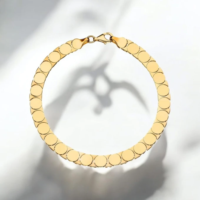 Złota bransoletka z kołami Premium pr.585 sogold