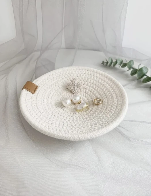Talerzyk na biżuterię - Okrągły dziergany
