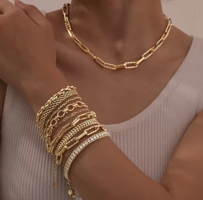 Bransoletka ze stali pozłacana sogold
