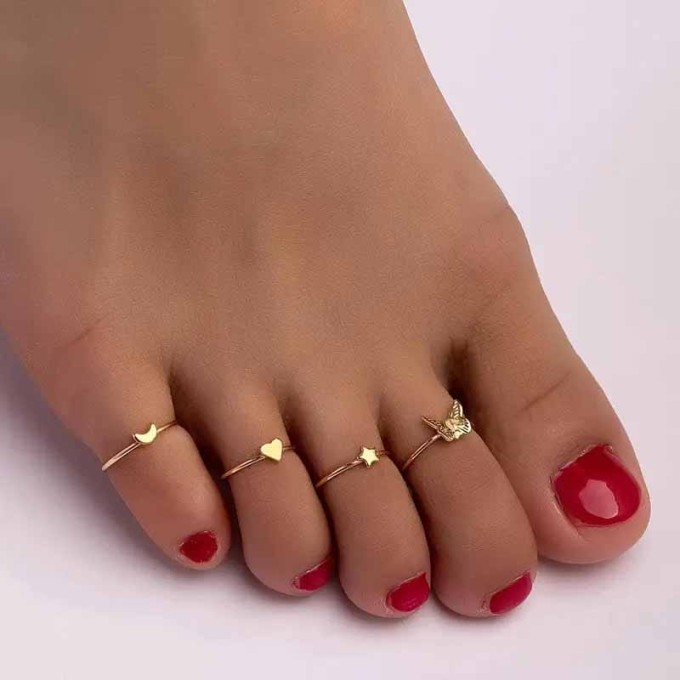 Zestaw czterech pierścionków na palec u stopy sogold.pl