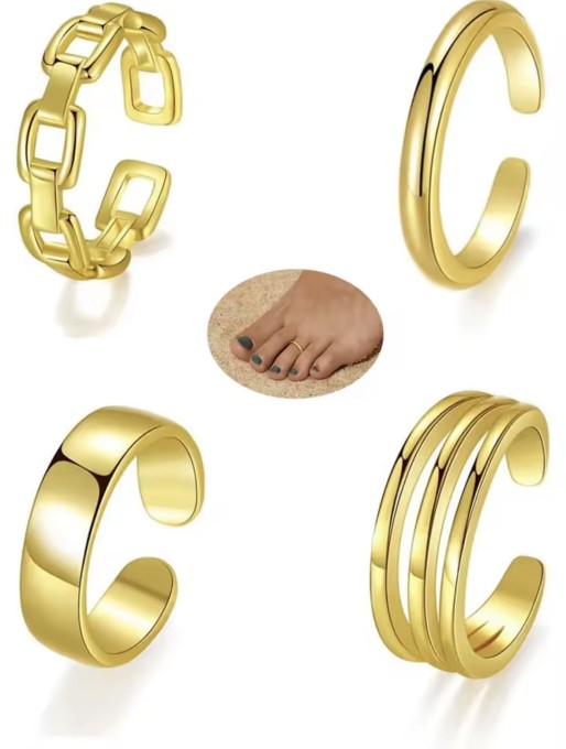 Zestaw czterech pierścionków na palec u stopy