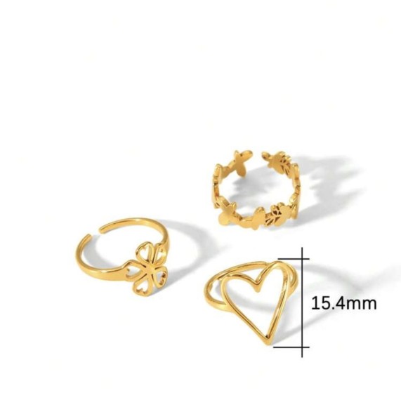 Zestaw trzech pierścionków na palec u stopy