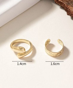 Zestaw pierścionków na palec u stopy - krople i prosty