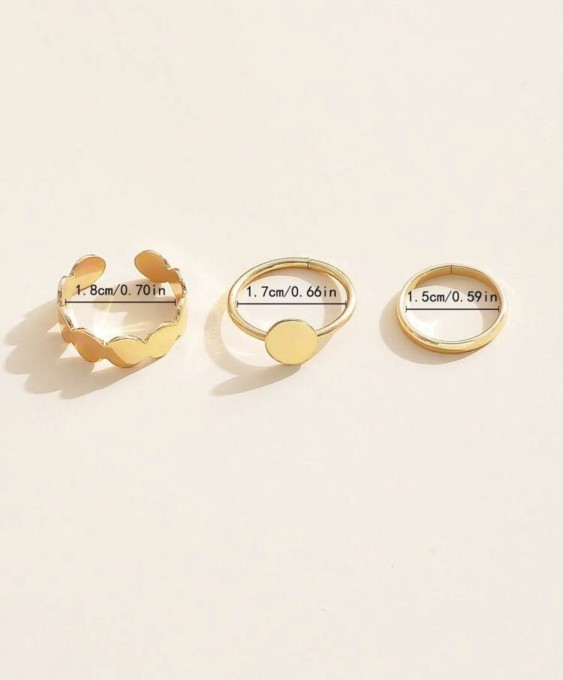 Zestaw trzech pierścionków na palec u stopy - koła