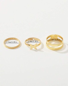 Zestaw trzech pierścionków na palec u stopy - motyl