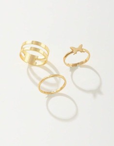 Zestaw trzech pierścionków na palec u stopy - motyl