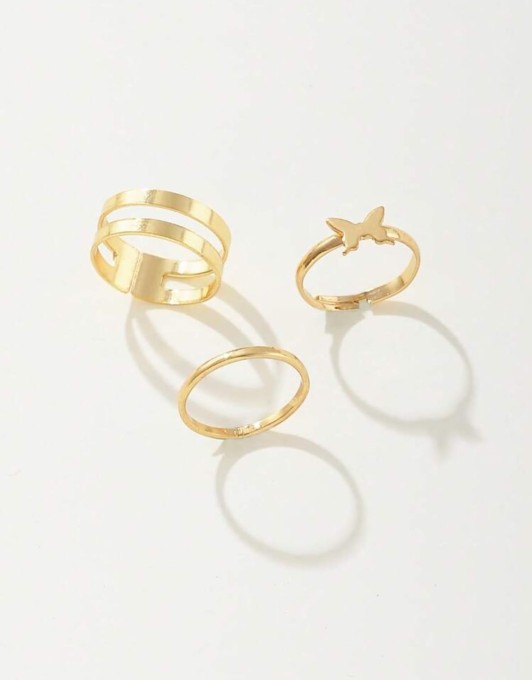 Zestaw trzech pierścionków na palec u stopy - motyl