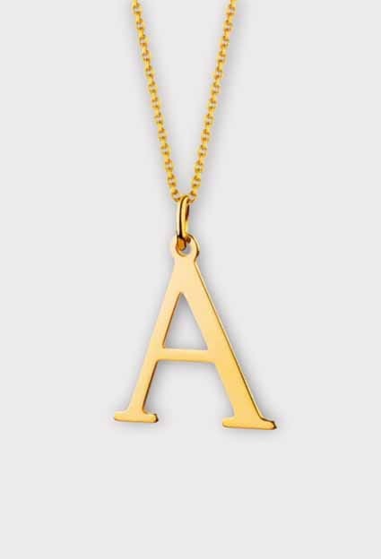 Złota zawieszka literka A ze złota 585 – minimalistyczna zawieszka inicjał, personalizowana biżuteria damska Sogold.