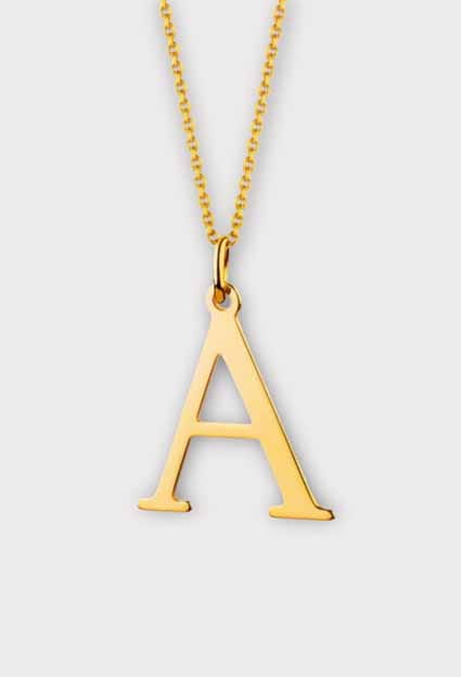 Złota zawieszka literka A ze złota 375 – minimalistyczna zawieszka inicjał, personalizowana biżuteria damska Sogold.