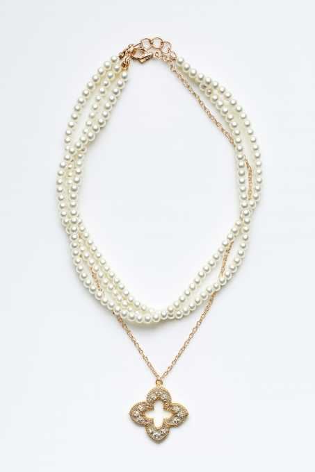 Naszyjnik perłowy - pleciony