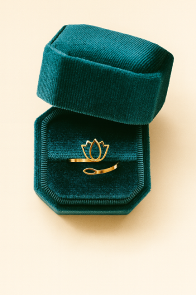 Pudełko na pierścionek - aksamitne turkusowe