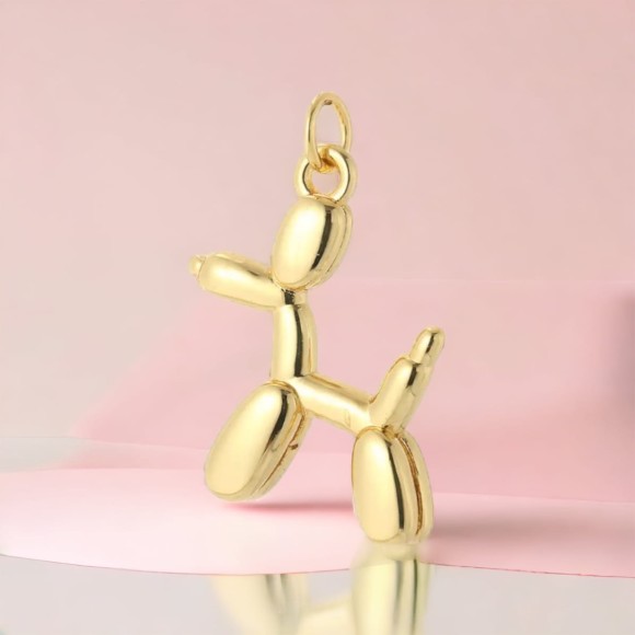 Zawieszka pozłacana - piesek Baloon Dog SOGOLD