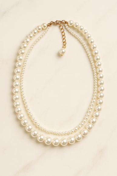 Naszyjnik perłowy - podwójny SOGOLD