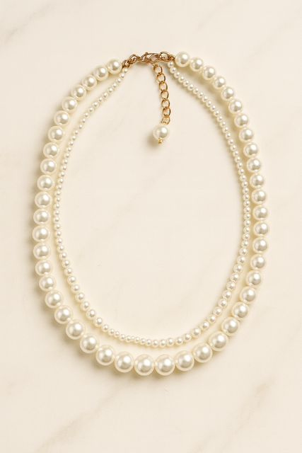 Naszyjnik perłowy - podwójny SOGOLD