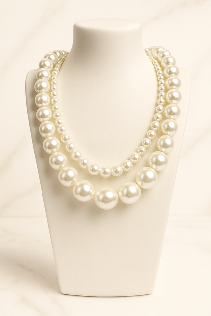 Naszyjnik perłowy - podwójny SOGOLD