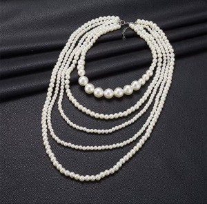 Naszyjnik perłowy - pięć warstw SOGOLD