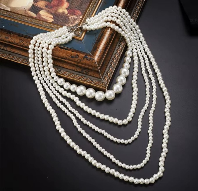 Naszyjnik perłowy - pięć warstw SOGOLD