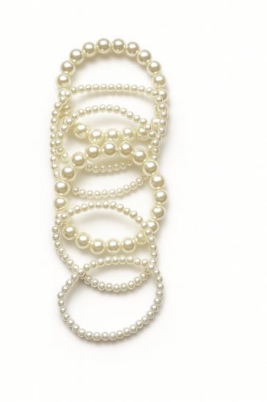 Bransoletki perłowe - zestaw 6 bransoletek SOGOLD