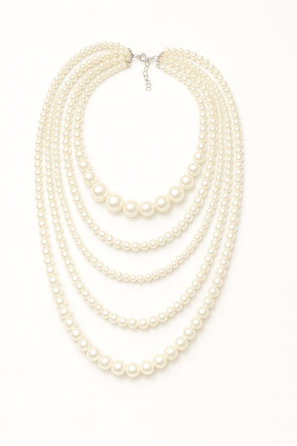 Naszyjnik perłowy - pięć warstw SOGOLD