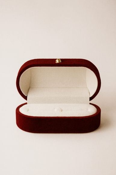 Pudełko na pierścionki w stylu Vintage - bordowe