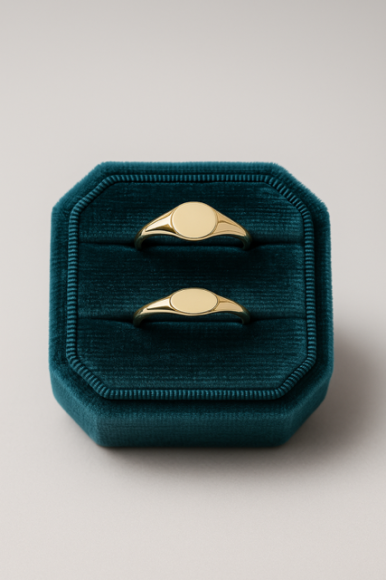 Pierścionek złoty - sygnet okrągły