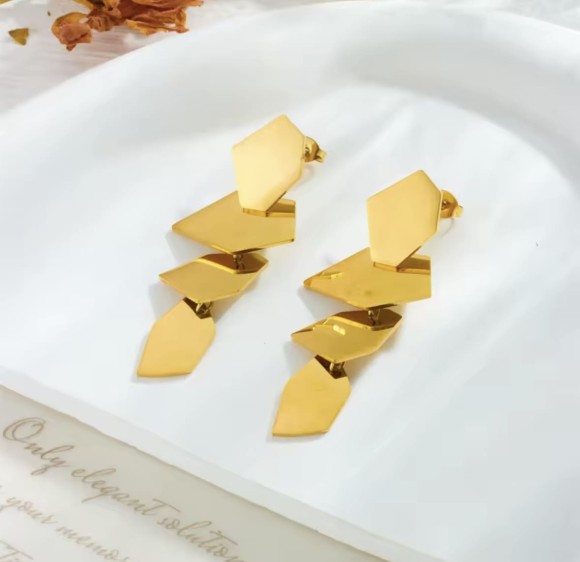 Kolczyki pozłacane geometryczne sogold.pl