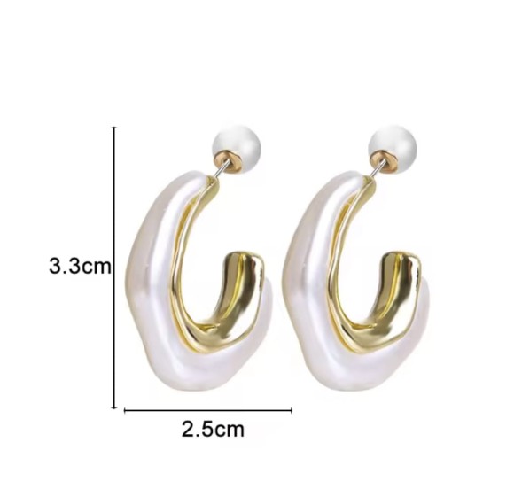 Kolczyki pozłacane perłowe sogold.pl