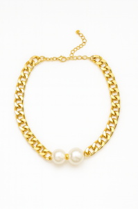 Naszyjnik panderka - z dwoma perłowymi elementami sogold.pl