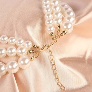 Naszyjnik perłowy - trzy warstwy sogold.pl