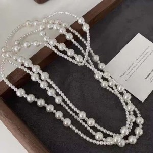 Naszyjnik perłowy - bardzo długi sogold.pl