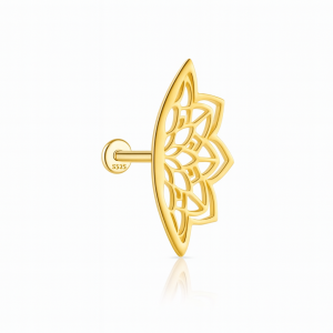 Kolczyk srebrny pozłacany - piercing koronka sogold.pl