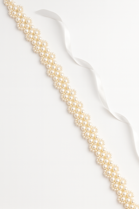 Naszyjnik perłowy - pleciony wiązany sogold.pl