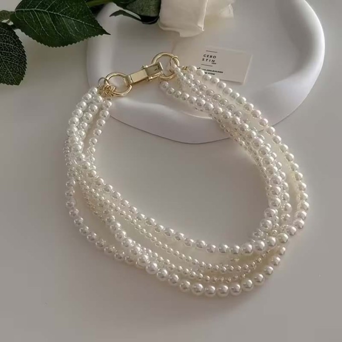 Naszyjnik perłowy - cztery warstwy  sogold.pl