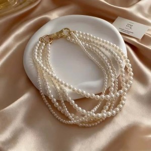 Naszyjnik perłowy - cztery warstwy  sogold.pl