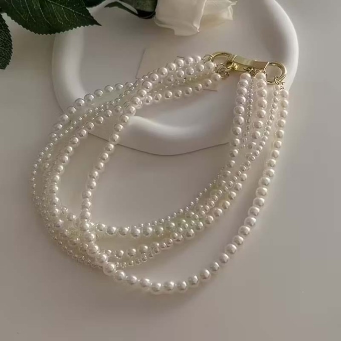Naszyjnik perłowy - cztery warstwy  sogold.pl