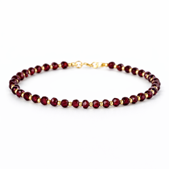 Bransoletka z kolorowymi kamieniami - granat sogold.pl
