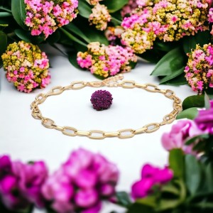 Naszyjnik pozłacany Choker - łańcuch Rolo sogold