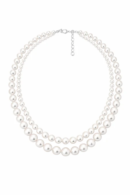 Naszyjnik perłowy - dwie warstwy sogold.pl