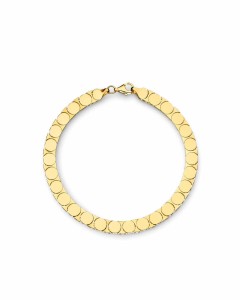 Złota bransoletka 585 z kolekcji Premium SoGold. Płaska, geometryczna forma z regularnych okrągłych elementów – nowoczesna biżuteria damska.