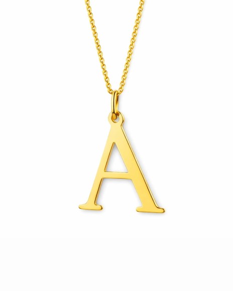 Złota zawieszka literka A ze złota 585 – minimalistyczna zawieszka inicjał, personalizowana biżuteria damska Sogold.